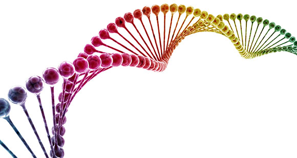 a 3D render of a double helix DNA stand 